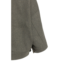 YAYA Oversized wolmix jas met contrasterende kraag en tailleband