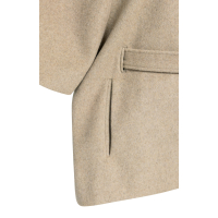 YAYA Zachte geweven wollen poncho-jas met ribboord.