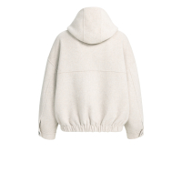 YAYA Oversized jas van geweven wolmix met capuchon 