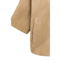 YAYA Oversized suède jasje met korte mouwen en ballonvormige zoom brown