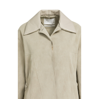 YAYA Nepleren lange jas met losse kraag cashmere grey.