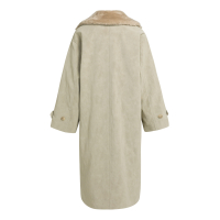 YAYA Nepleren lange jas met losse kraag cashmere grey.
