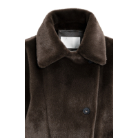 YAYA Oversized omkeerbare mouwloze jas van imitatiebont brown