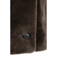 YAYA Oversized omkeerbare mouwloze jas van imitatiebont brown