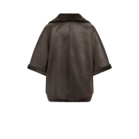 YAYA Oversized omkeerbare mouwloze jas van imitatiebont brown