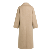 YAYA Extra lange geweven wollen jas brown