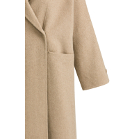 YAYA Extra lange geweven wollen jas brown