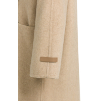 YAYA Extra lange geweven wollen jas brown