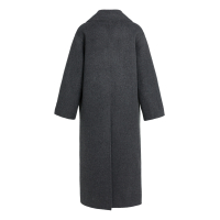 YAYA Extra lange geweven wollen jas black