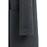 YAYA Extra lange geweven wollen jas black