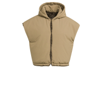 YAYA Omkeerbare bodywarmer van imitatiebont met nylon en capuchon 