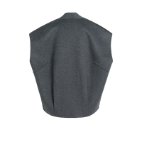YAYA Oversized wolmix geweven bodywarmer grey