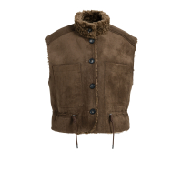 YAYA Oversized bodywarmer van imitatiebont met koorddetails.