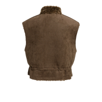 YAYA Oversized bodywarmer van imitatiebont met koorddetails.