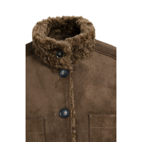 YAYA Oversized bodywarmer van imitatiebont met koorddetails.