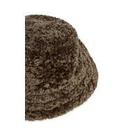 YAYA Omkeerbare bucket hat van nylon en imitatiebont