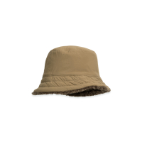 YAYA Omkeerbare bucket hat van nylon en imitatiebont