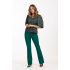 Studio Anneloes  CHARLIZE BONDED FLAIR TROUSERS - DARK GREEN