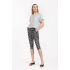 Studio Anneloes HANNA GRAPHIC CAPRI TROUSERS - BLACK/OFF WHITE