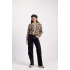 Studio Anneloes  Bibi leopard mink cardigan - latte/black