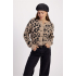 Studio Anneloes  Bibi leopard mink cardigan - latte/black