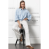 Studio Anneloes Noleste poplin stripe blouse - mid blue/white