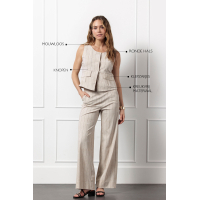 Studio Anneloes  Rebekka pinstripe gilet - kit/black