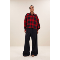 By-Bar sarah short red check blouse