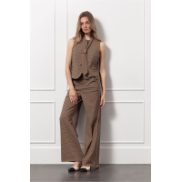 Studio Anneloes  Fie check gilet - caramel/latte