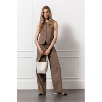 Studio Anneloes  Lexie check trousers - caramel/latte