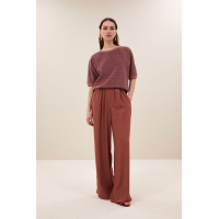 By-bar neva slub stripe top, withered rose stripe