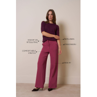 Studio Anneloes  Luz twill trousers - vintage berry