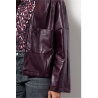 Studio Anneloes Vero faux leather jacket - blackberry