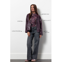 Studio Anneloes Vero faux leather jacket - blackberry