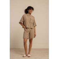 Studio Anneloes  Nellie waffle blouse - latte