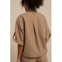Studio Anneloes  Nellie waffle blouse - latte