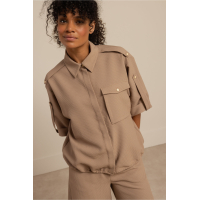 Studio Anneloes  Nellie waffle blouse - latte