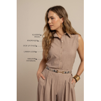 Studio Anneloes Georgie linen look blouse - latte