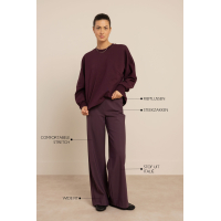 Studio Anneloes Lexie bonded trousers aubergine