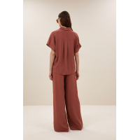 By-bar barley viscose blouse, rustic sienna