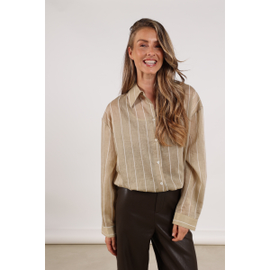 Nukus Iris blouse stripe, gold/off white