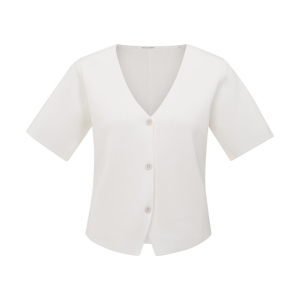 YAYA Clean knitted gilet with sleeves, pure white YAYA Clean knitted gilet with sleeves, pure white