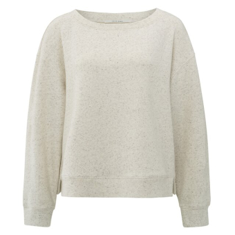 YAYA Boatneck sweatshirt, wool white melange