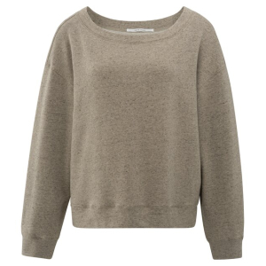 YAYA Boatneck sweatshirt, greyish brown melange
