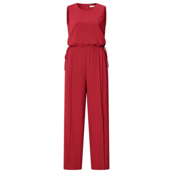 YAYA Woven sleeveless jumpsuit, scarlet sage red