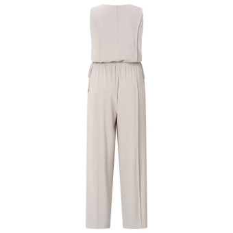YAYA Woven sleeveless jumpsuit, milk brown