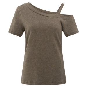 YAYA A-symmetric top, greyish brown melange