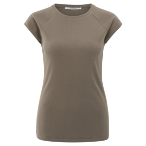YAYA Fabric mix top with seam details, greyish brown YAYA Fabric mix top with seam details, greyish brown