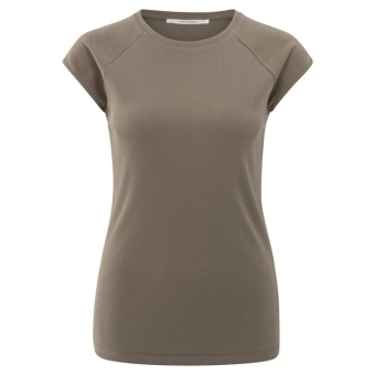 YAYA Fabric mix top with seam details, greyish brown