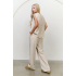 YAYA Woven structured wide leg, washed brown